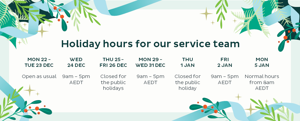 Holiday hours 2025 banner